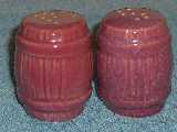 Frankoma barrel shakers glazed redbud